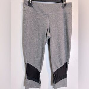 SO JUST-DRY High Waist Go Train 7/8 Grey Melange Mesh Tights for Women SZ/L